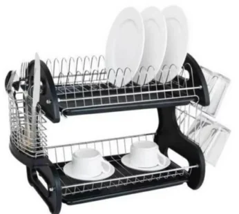 Ktaxon 2 Tier Dish Drainer Drying Rack Large Capacity Kitchen Storage Stainless Steel Holder