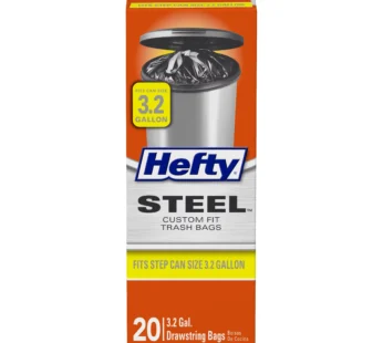 Hefty Steel Custom Fit B Size Drawstring Trash Bags