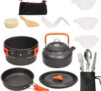 Camping Cookware Set, GIUGT 15Pcs Portable Aluminium Camping Cooking Set