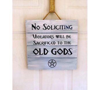 Witchy Home Decor No Soliciting Pagan Wood Sign Wooden Sign Hanging Decorations Rustic Funny Wood Signs