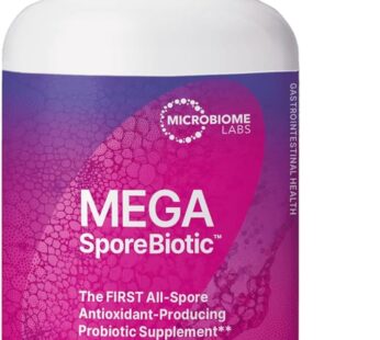 Microbiome Labs MegaSporeBiotic Probiotics for Digestive Health – Mens & Womens Probiotic Nutritional Supplements with Spore Based Bacillus Coagulans & Bacillus Subtilis for Gut Health (60 Capsules)