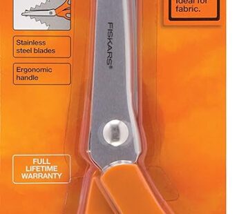 Fiskars 12-94458697WJ Pinking Shears, 8 Inch, Orange