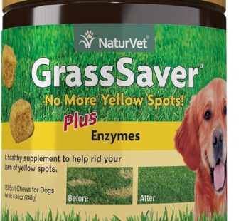 NaturVet – GrassSaver Supplement for Dogs – Healthy Supplement to Help Rid Your Lawn of Yellow Spots – Synergistic Combination of B-Complex Vitamins & Amino Acids – 120 Soft Chews