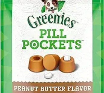 Greenies 4 Pack Of Peanut Butter Flavor Pill Pockets for Dogs, Approximately 30 Pockets Per Pack