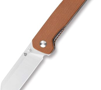 QSP Penguin Pocket Knife,D2 blade,Various Handle Option (tan micarta handle)