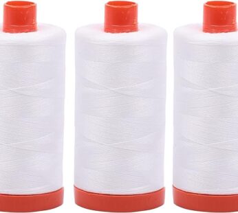 3-PACK – Aurifil 50WT – Natural White, Solid – Mako Cotton Thread – 1422Yds EACH – MK50-2021