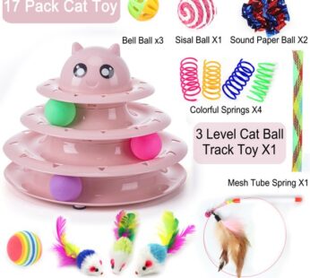 Suhaco 17 Pack Cat Toy Set Interactive Cat Toys Funny Roller Toy Exercise Pet