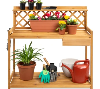 Best Choice Products Outdoor Wooden Garden Potting Bench