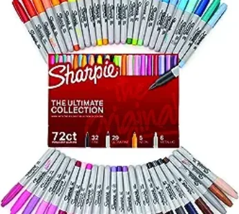 Sharpie Permanent Markers Ultimate Collection, Fine and Ultra Fine Points, Assorted Colors, 72 Count