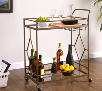 Better Homes & Gardens Nicola Metal Bar Cart, Golden Bronze