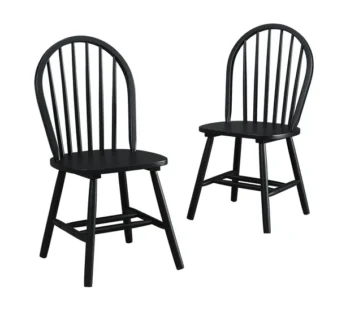 Better Homes and Gardens Autumn Lane Windsor Solid Wood Dining Chairs, Set of 2, Black Finish