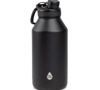 TAL Ranger 64 oz Black Solid Print Stainless Steel Water Bottle with Wide Mouth Lid