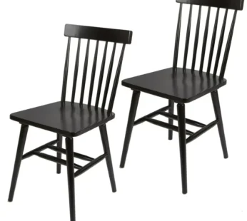 Better Homes & Gardens Gerald Classic Black Wood Dining Chairs, Set of 2